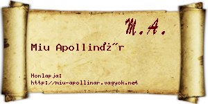 Miu Apollinár névjegykártya